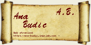 Ana Budić vizit kartica